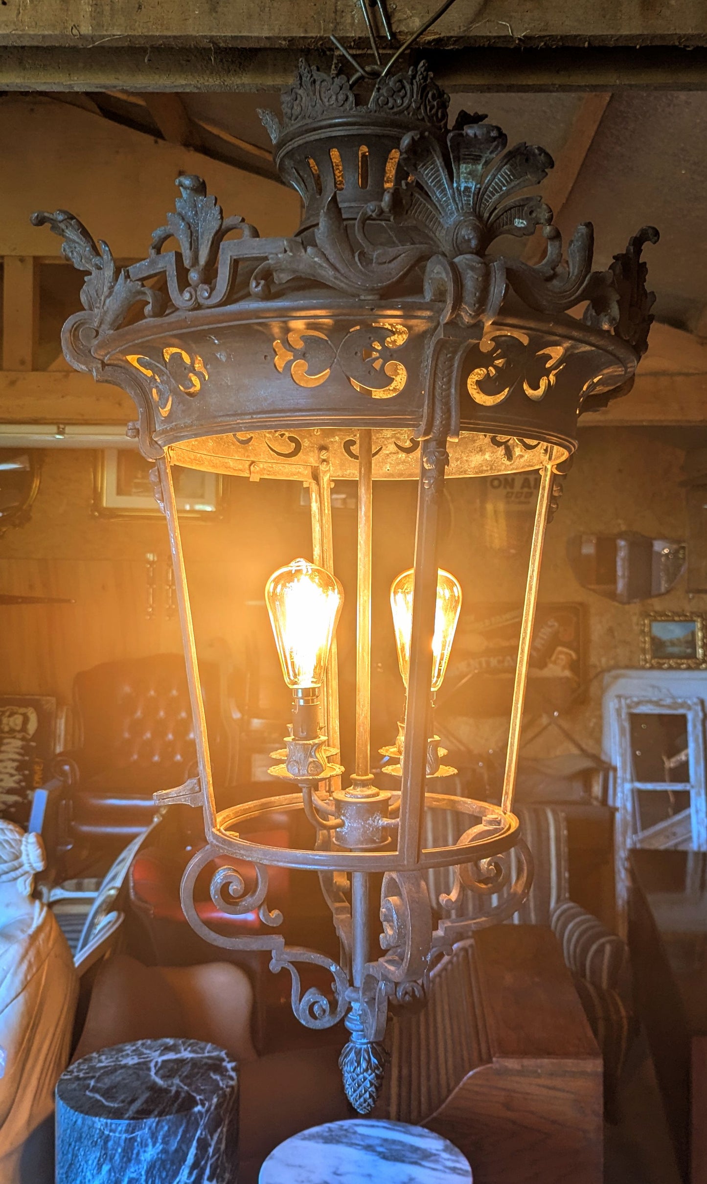 19th Century French Bronze Lantern Lamp - UK Delivery Available