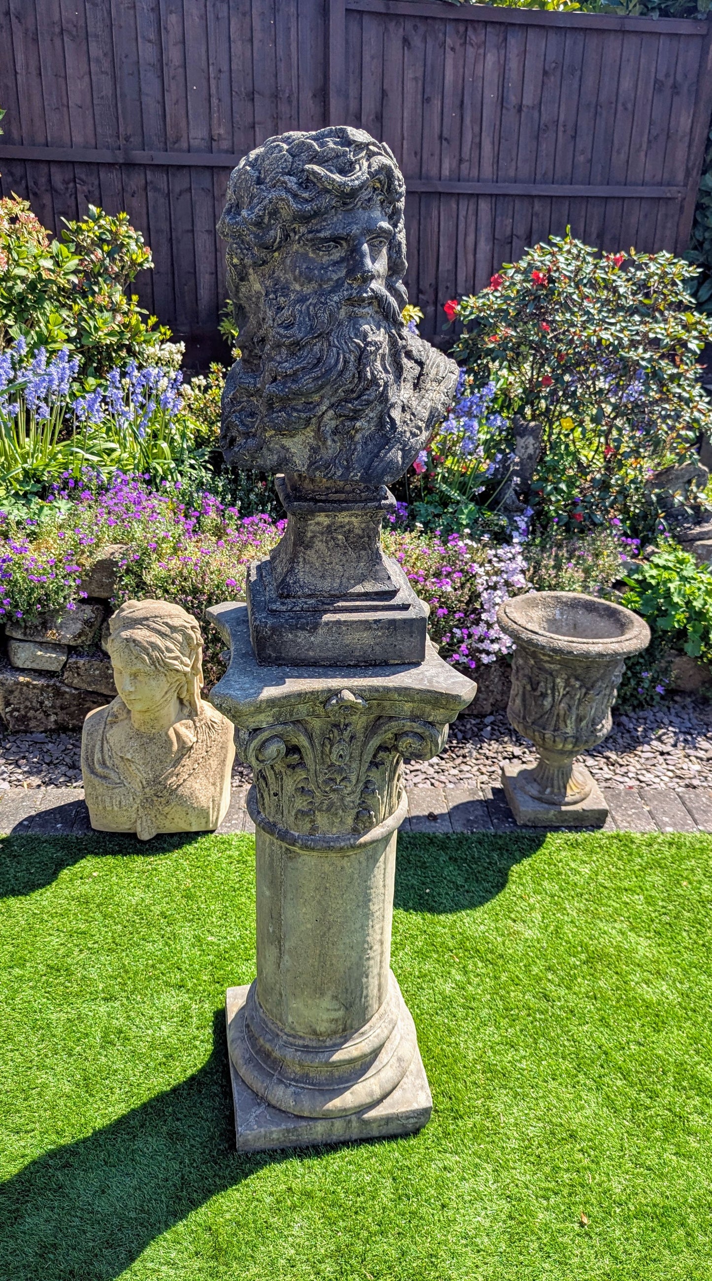 Greek God Zeus English Stone Statue - Free UK Delivery