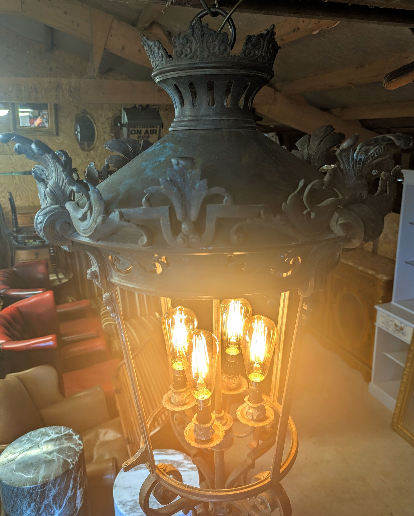 19th Century French Bronze Lantern Lamp - UK Delivery Available
