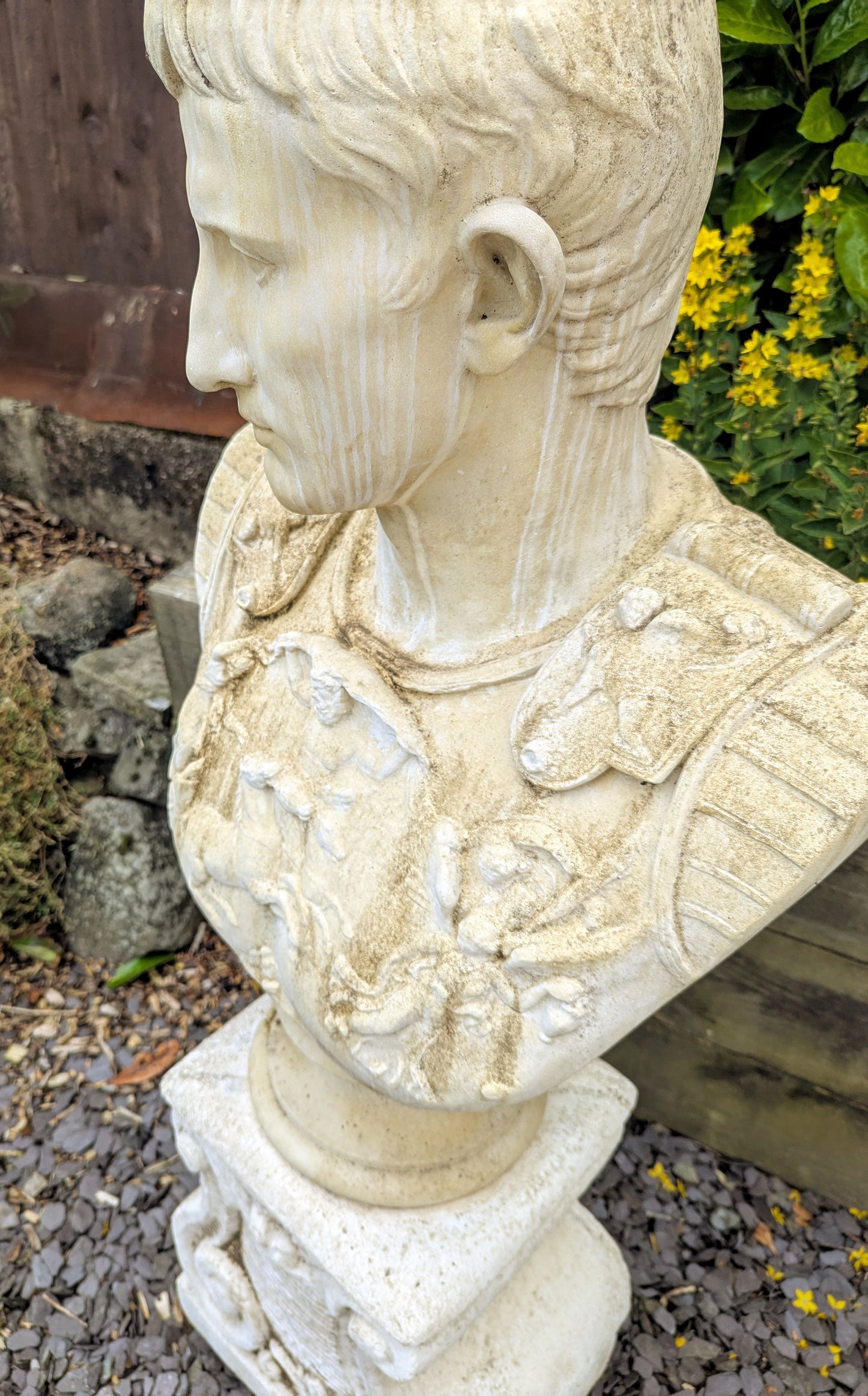 Mid 20th Century Classical Stone Bust Cesar Augustus - UK Delivery Included
