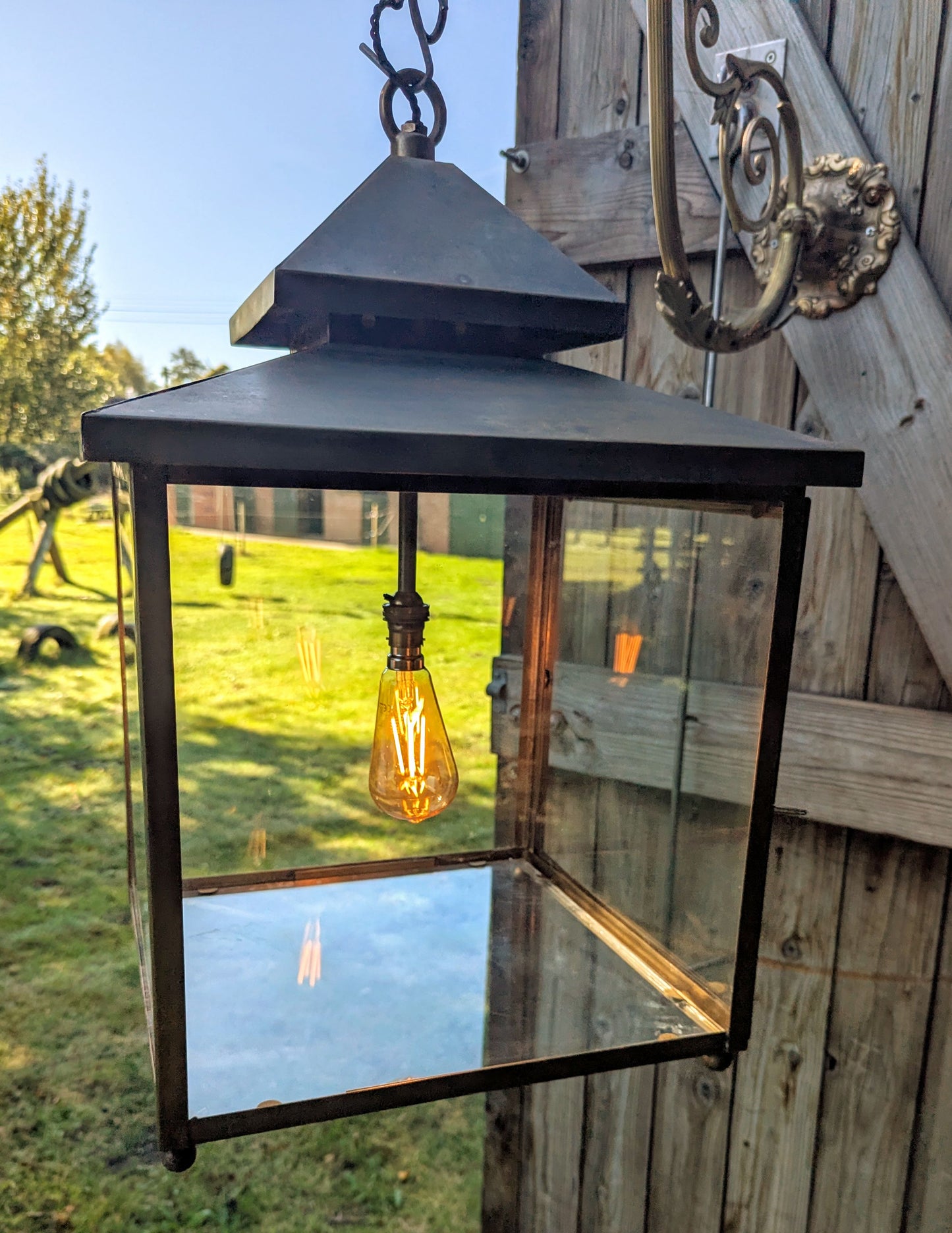 Contemporary Brass Porch Lantern - Delivery Available UK