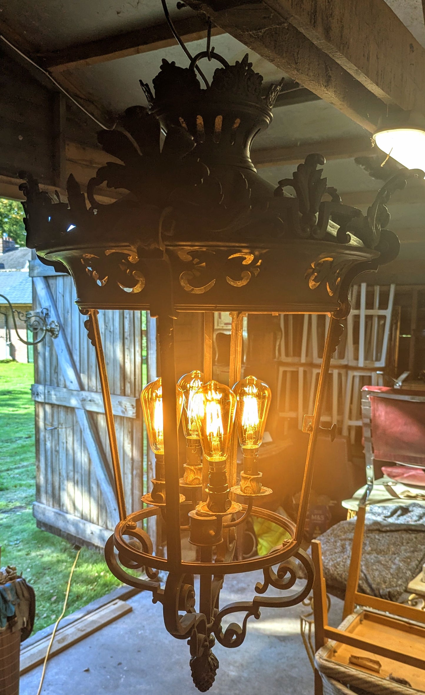 19th Century French Bronze Lantern Lamp - UK Delivery Available