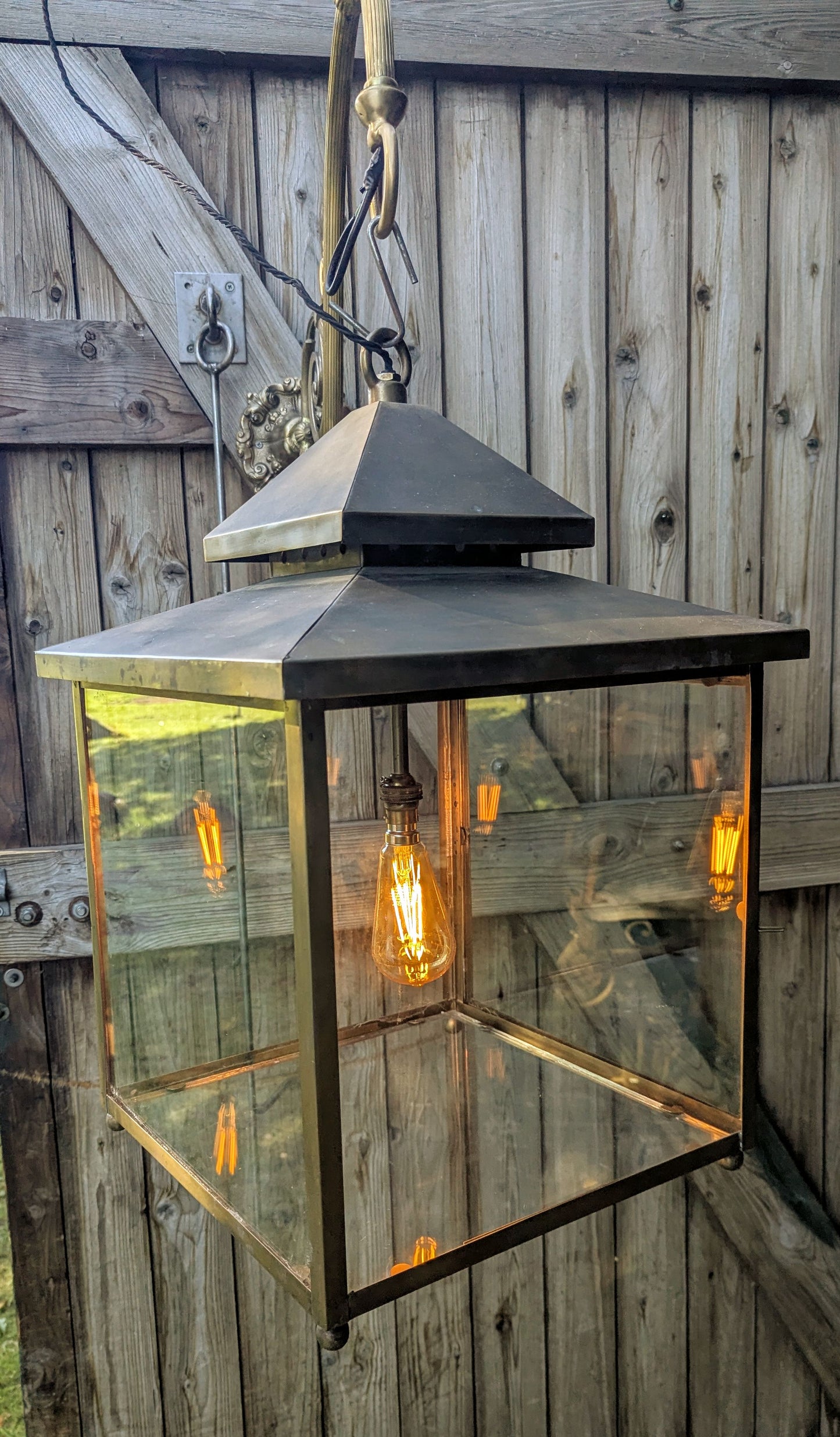 Contemporary Brass Porch Lantern - Delivery Available UK