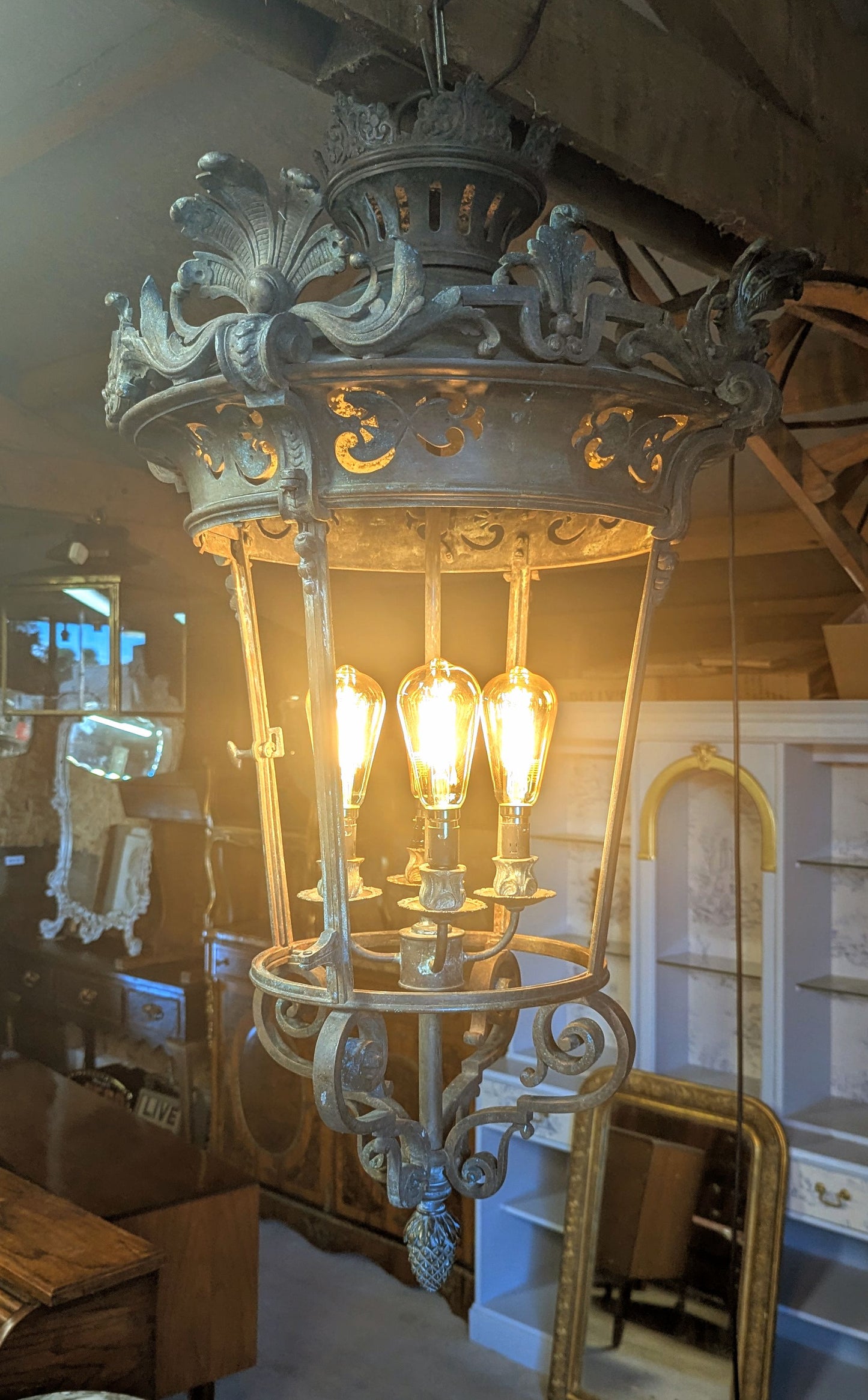 19th Century French Bronze Lantern Lamp - UK Delivery Available