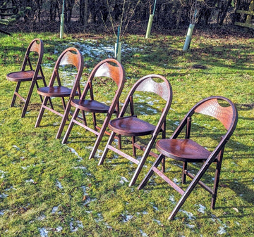 6 Bauhaus Bentwood 1930 Thonet Crocodile Effect Folding Chair