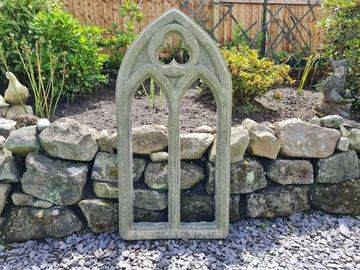 Large church window arch garden ornament English stone - Free UK Delivery