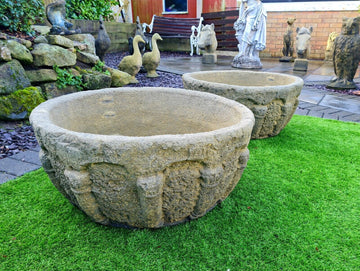 Pair Of Vintage Giovani Garden Urns - Free UK Delivery