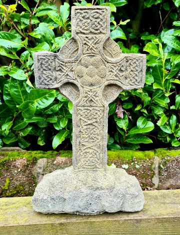 Celtic cross garden ornament English stone - Free UK Delivery