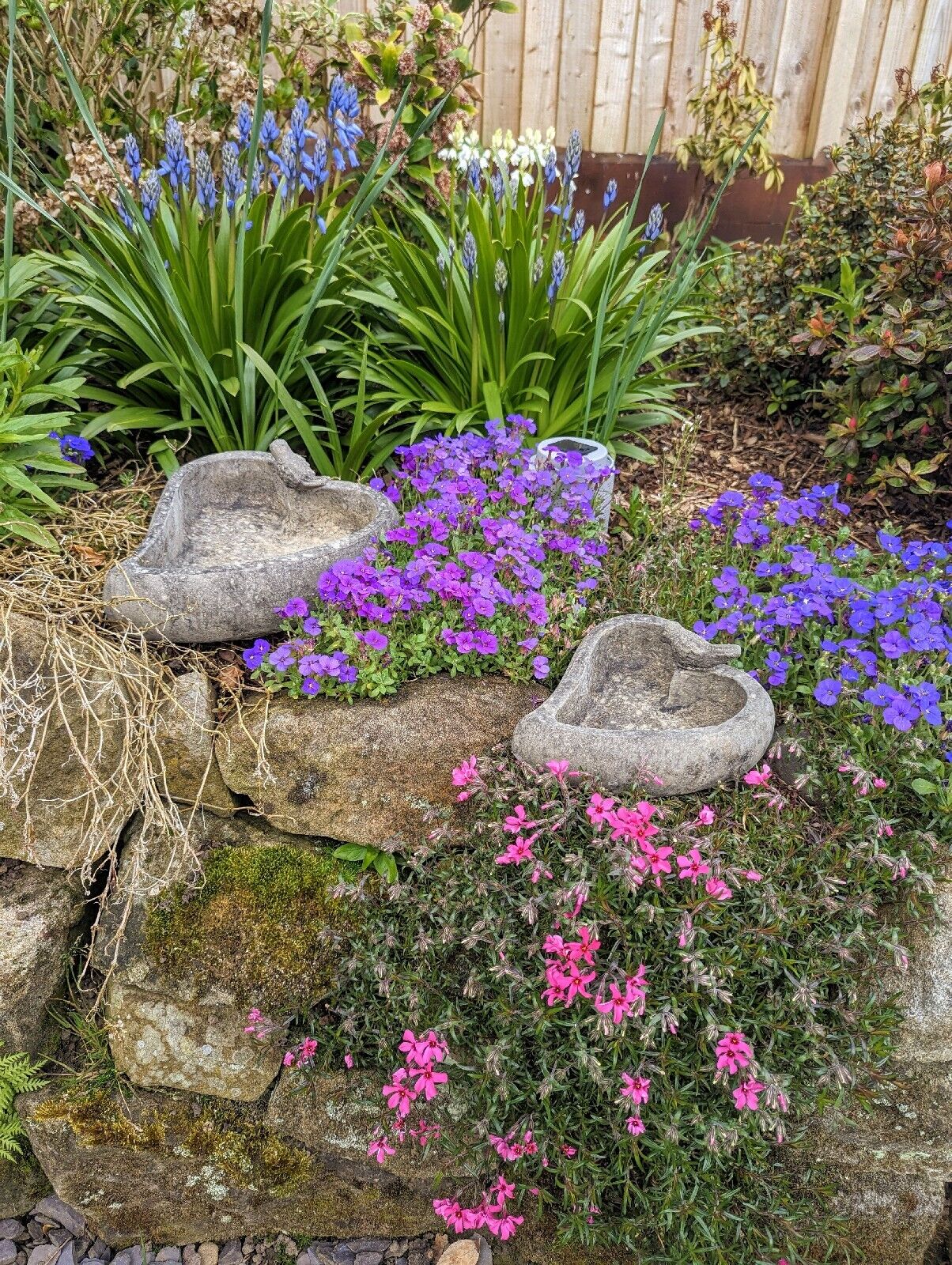 English stone heart bird baths - Free UK Delivery