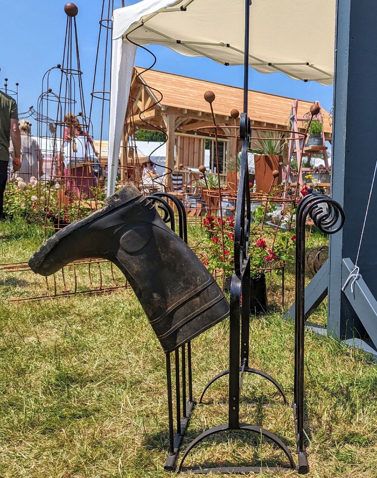 Decorative steel wellie and boot stand - Free UK Delivery