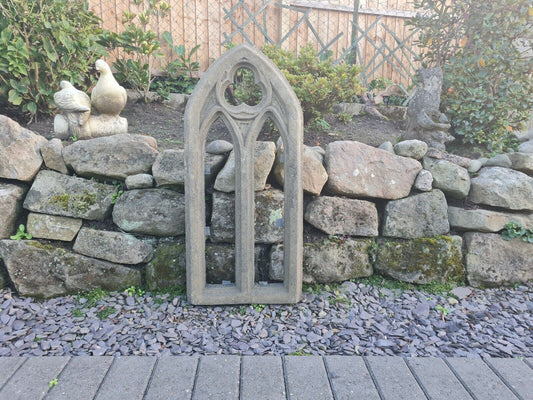Small church window garden ornament English stone - Free UK Delivery