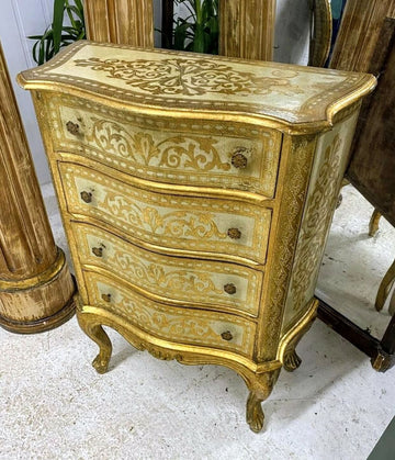 RARE ANTIQUE ITALIAN FLORENTINE 5 DRAWER CHEST