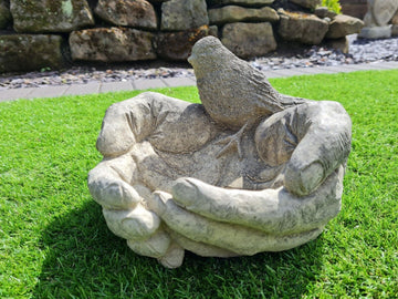 Vintage Bird Bath - Bird On Hands - DELIVERY INCLUDED