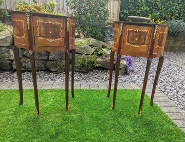 Italian marquetry ormolu mounted side tables