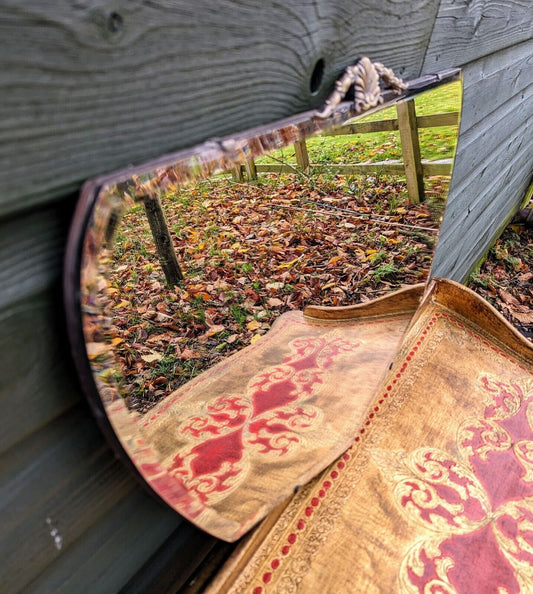 Decorative art deco style metal pediment mirror - Delivery included