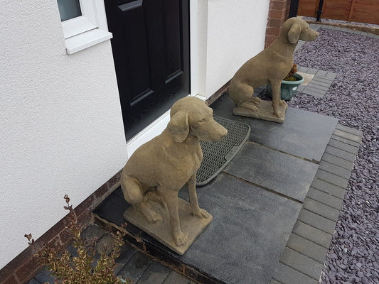 19th Century style English stone pointer hunting dogs - Free UK Delivery