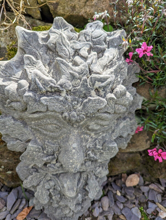 Devonshire greenman English Stone plaque - Free UK Delivery