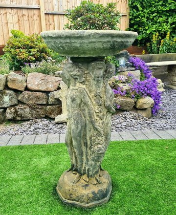 Three Grace's bird bath English stone - Free UK Delivery