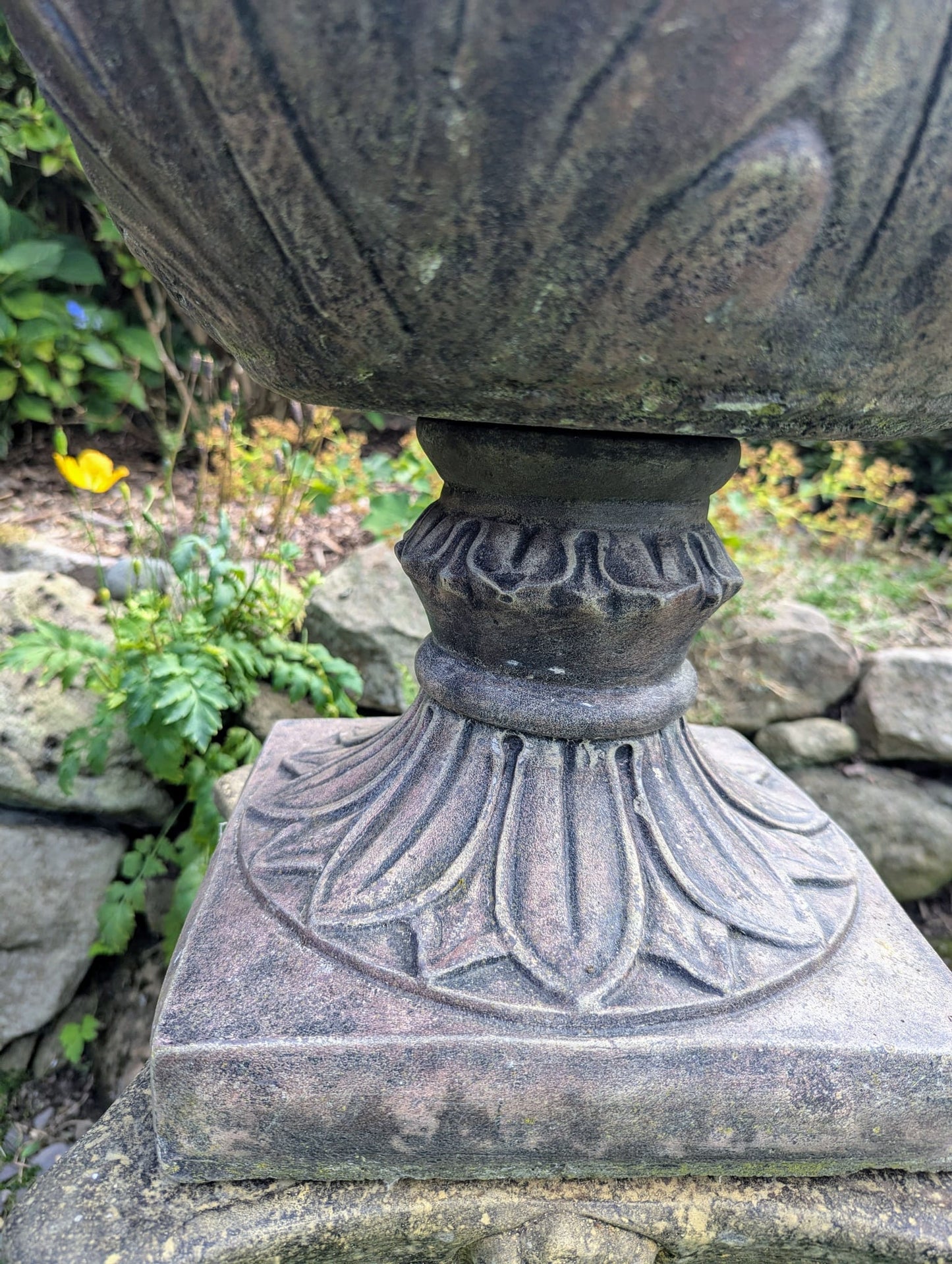Vintage reconstituted Stone Acanthus Tulip Urns - Delivery Available