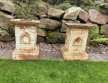 Pair vintage cast Iron heavy plinths - Delivery Available 0080