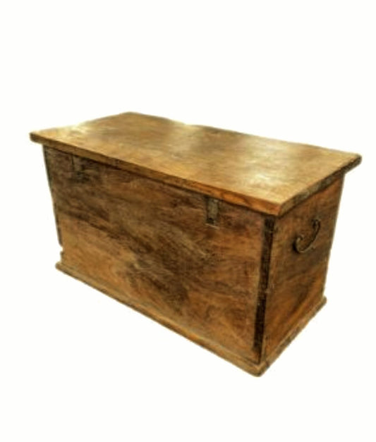 Teak iron mounted Coffer blanket Trunk 19th Century - Delivery Available