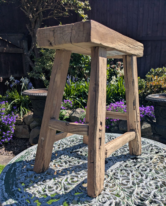Rustic vintage elm wood Table/ Stool - Delivery Available 0314