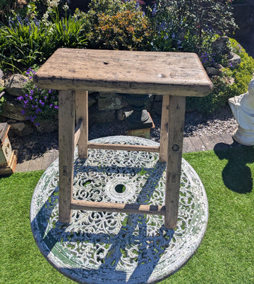 Rustic vintage elm wood Table/ Stool, Fred again - Delivery Available 0311