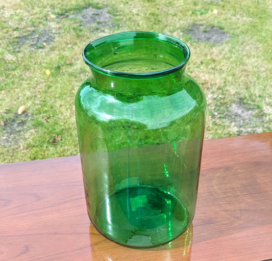 Vintage Decorative Green Glass Jar - Delivery Available In UK