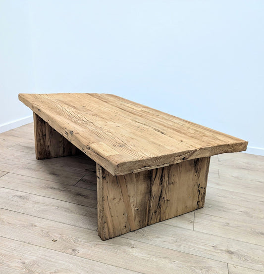 Rustic Bold Vintage Style Reclaimed Elm Coffee Table - Delivery Available 0289