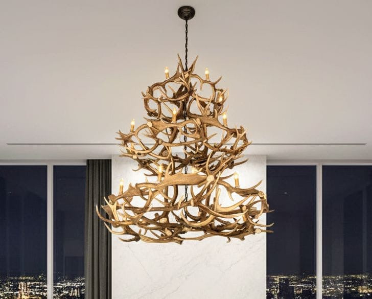 Vintage Rustic 3 tier Antler chandelier - UK delivery available