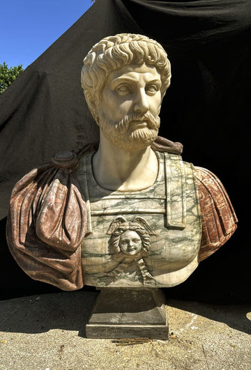 Italian 20th Century marble bust of Greek Emperor Hadrian - delivery available