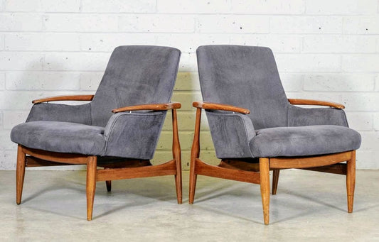 Vintage teak armchairs, c.1960s Manner Of Finn Juhl - Delivery Available