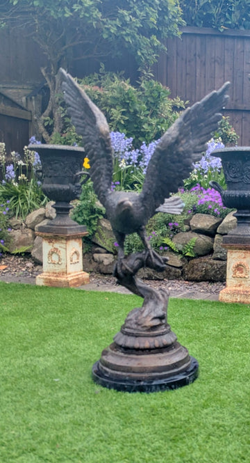Bronze Life-sized Eagle on a marble base - Delivery Available 0327