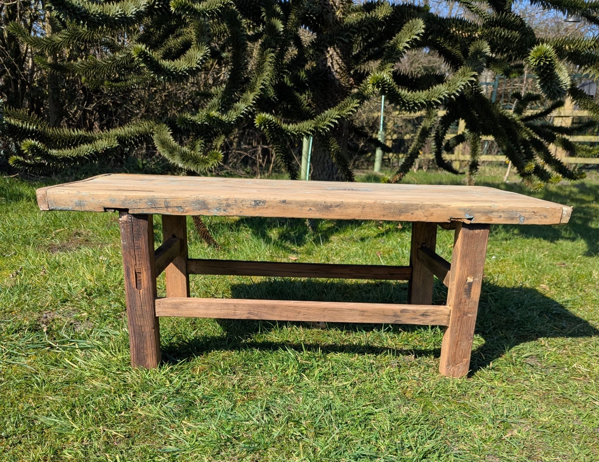 Great Looking Vintage Rustic Reclaimed Elm Coffee Table - Delivery Included