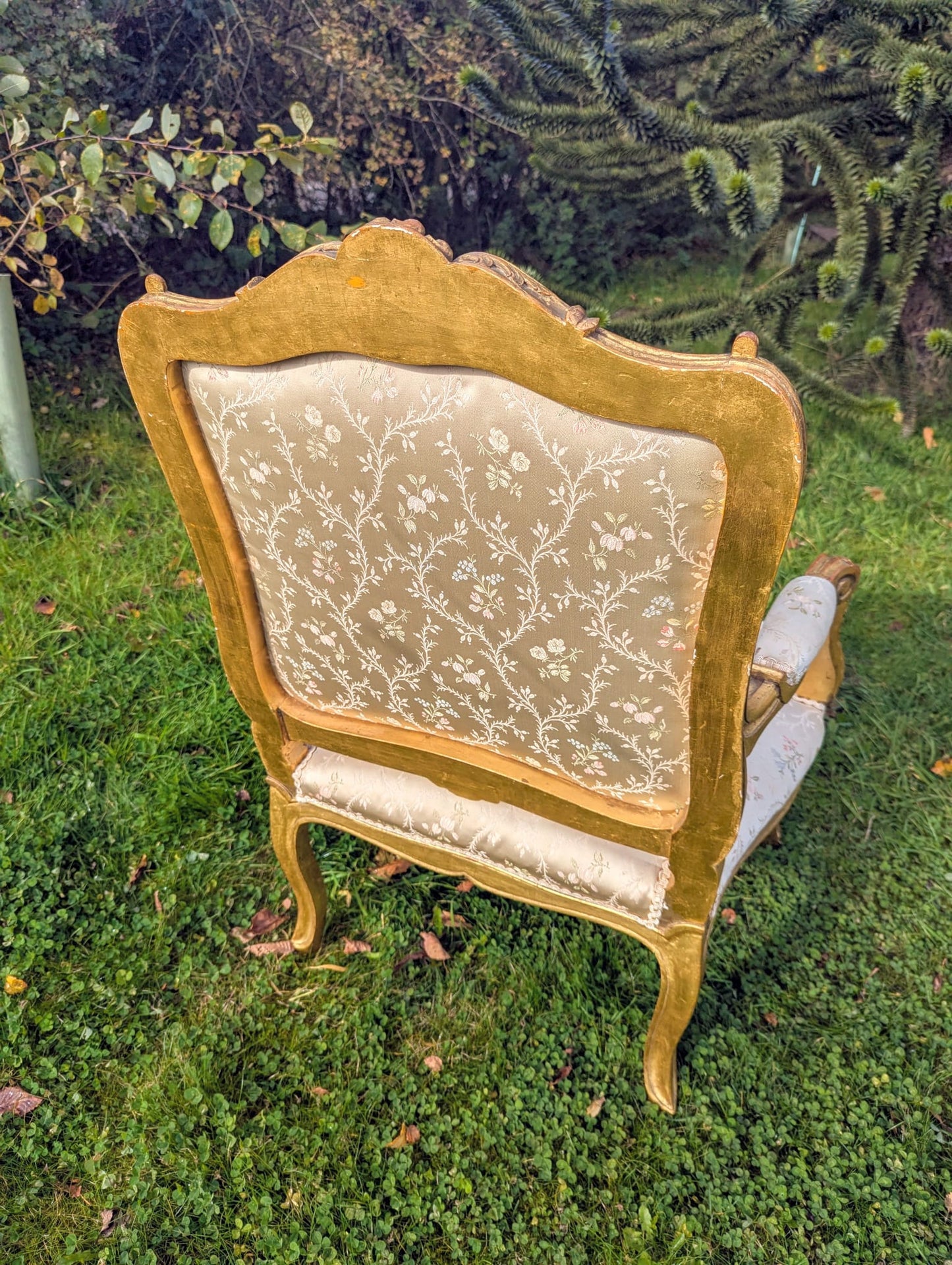 Louis XV style Chairs Silk Floral Upholstery - Delivery Available