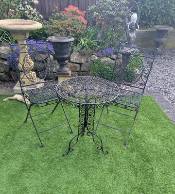 French Style Iron patio garden table and chair set - Delivery available 0299