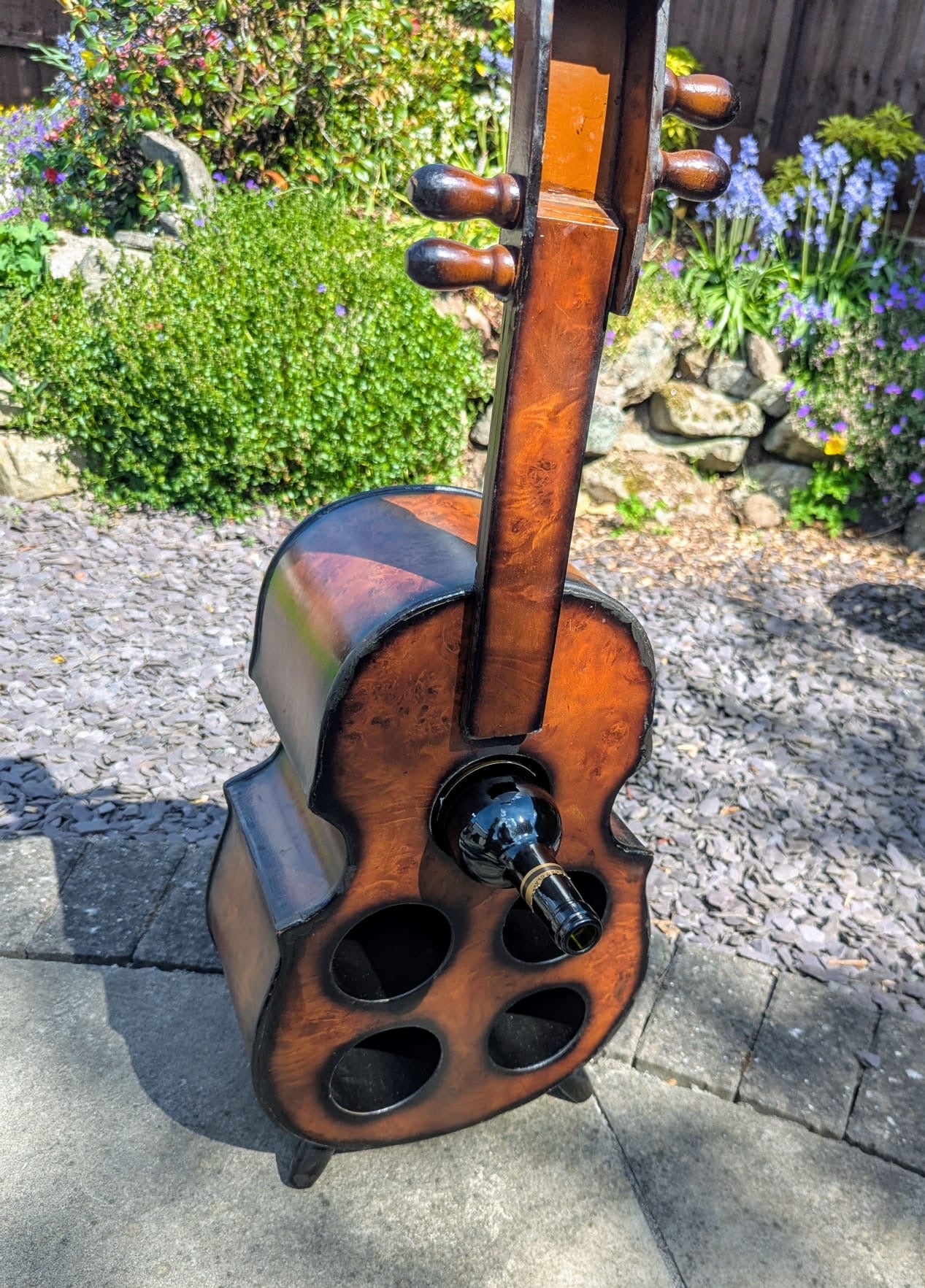 Bespoke Vintage burr walnut effect Cello Wine rack - Delivery Available