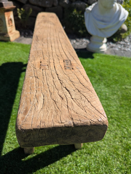 Rustic reclaimed elm wood small Bench - Delivery Available 0319