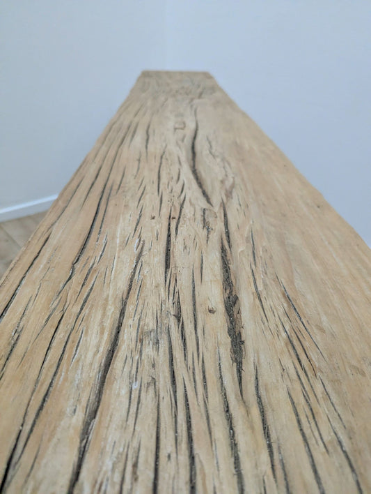 Large Bold Vintage Rustic Reclaimed Elm Console Table - Delivery Available 0285