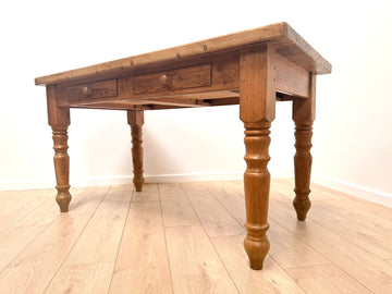 Antique Pine wood farmhouse dining table 0330 - Delivery available