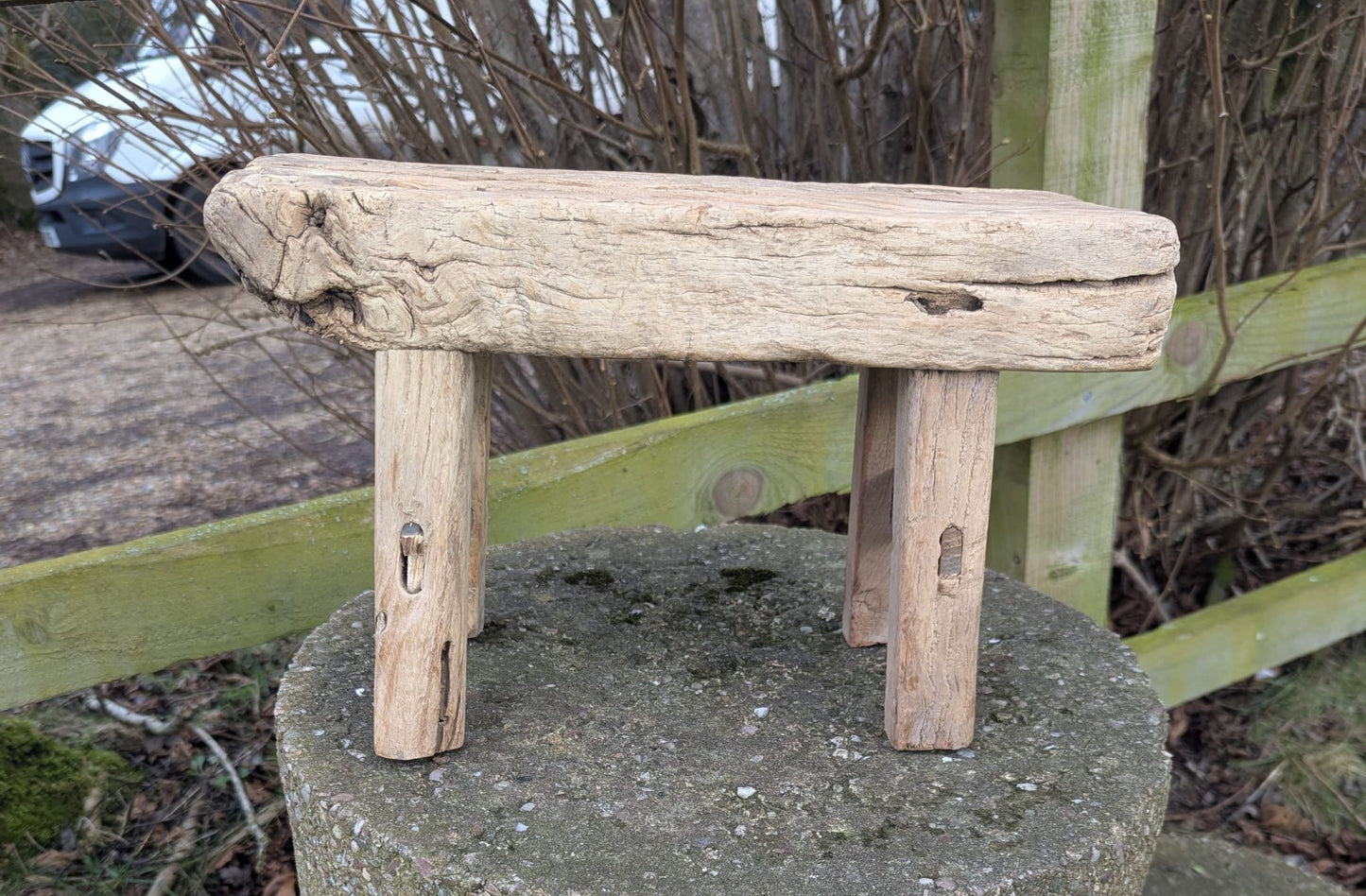 Rustic reclaimed vintage elm Table/ Stool. Little Valentino - Delivery Available