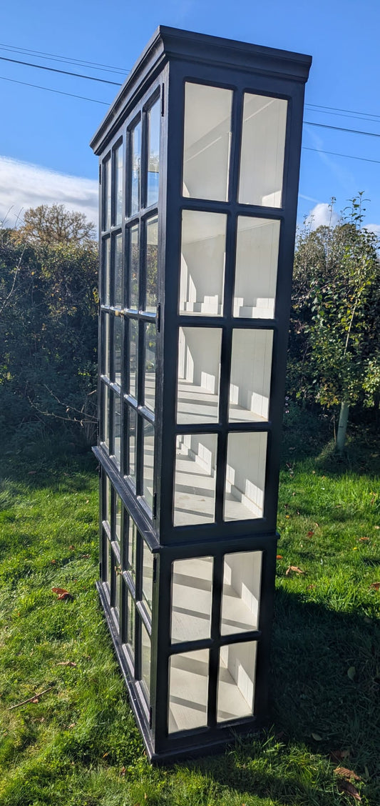 Mid Century French black glazed display cabinet with delivery