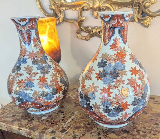 Pair Japanese Imari vases Meiji period - Delivery Available 0376
