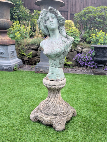 Vintage Small Stone Bust with plinth - Delivery Available 0350