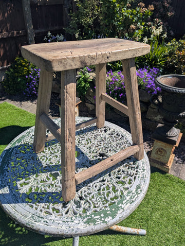 Rustic reclaimed elm wood Side Table/Stool - Wolf Alice - Delivery Available 0312