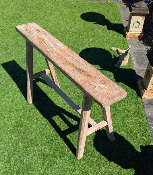 Rustic reclaimed vintage elm wood medium Bench - Delivery Available 0325