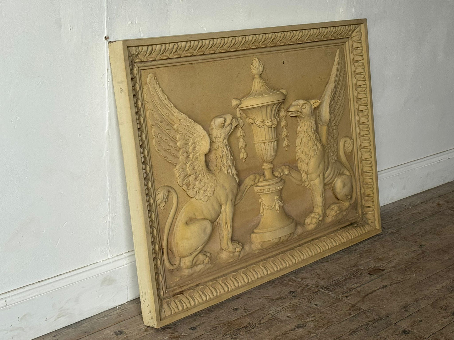 Composite plaque after coade stone original Pair Griffins - Delivery Available
