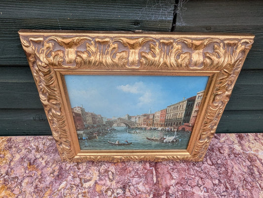 BEAUTIFUL OPULENT PAOLO LUCATELLO RARE VENETIAN RIVER SCENE - DELIVERY AVAILABLE