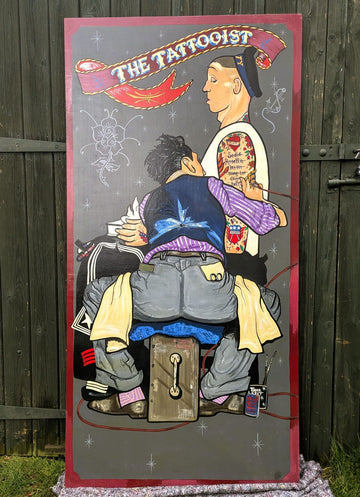 Vintage Tattooist sailer hand-painted Artwork sign - Delivery Available 0268