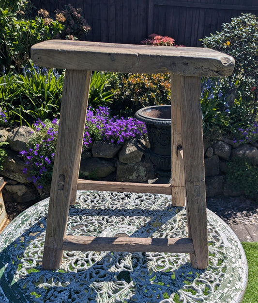 Rustic reclaimed elm wood Side Table/Stool - Wolf Alice - Delivery Available 0312